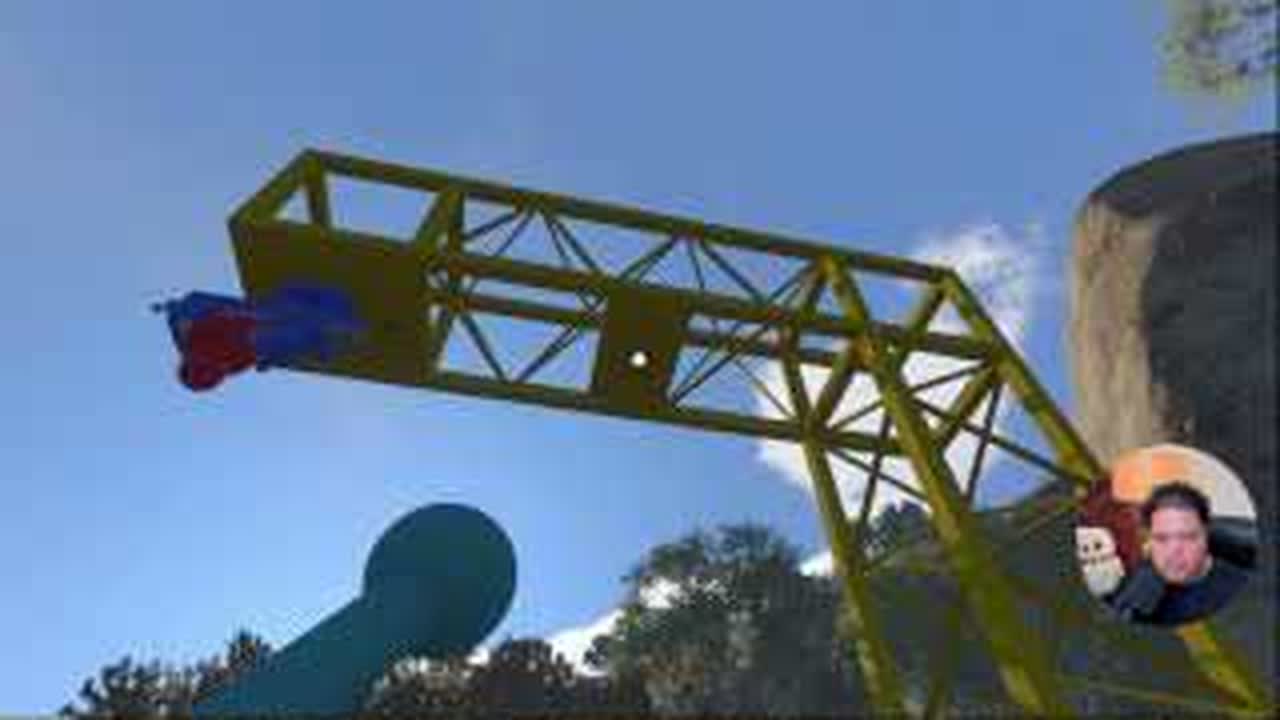 High button mounted on the BIG WALK yellow crane frame