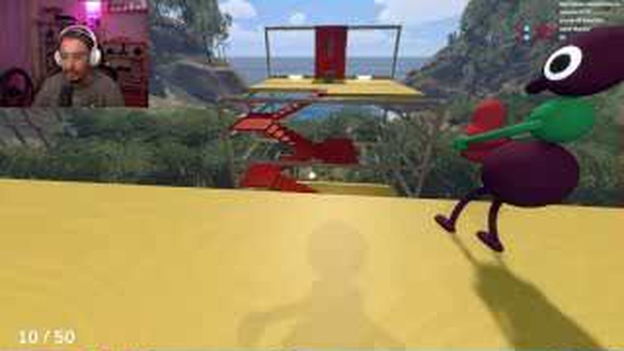 Receiver moving by the red stairs toward the far timer holder in BIG WALK