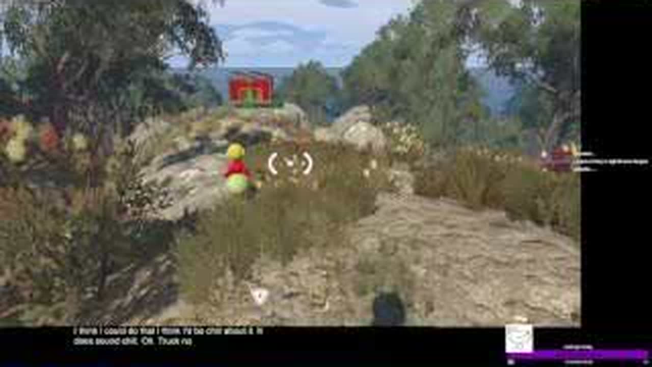 Yellow-green BIG WALK split-room puzzle building at the end of the approach ramp near 3825 1930