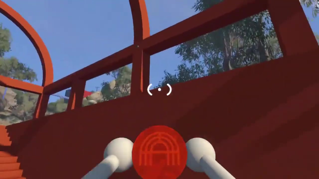 Empty four-colour puzzle wheel inside the BIG WALK orange arena
